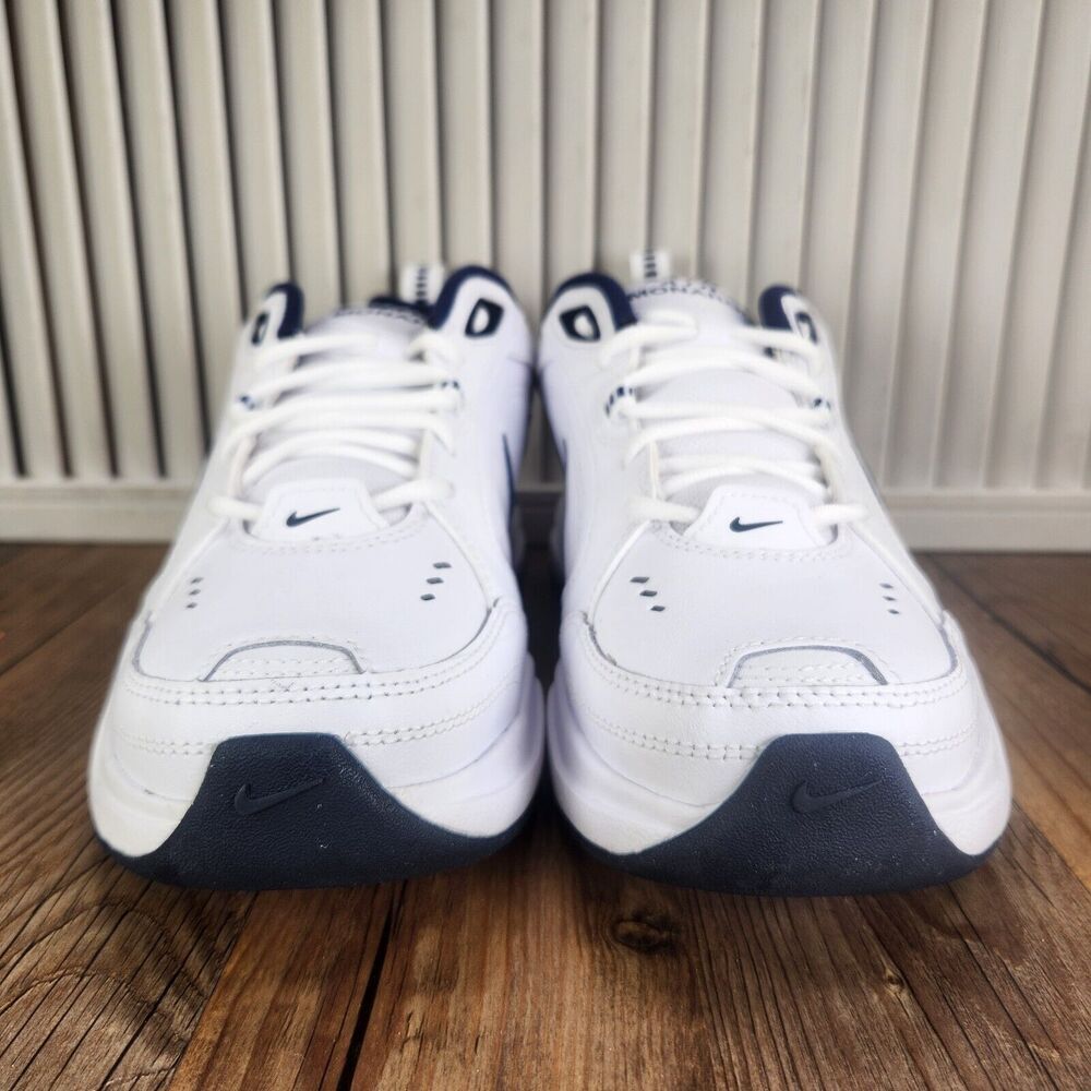 Nike Air Monarch IV Mens 8.5 White Silver Dad Training Sneakers Shoes 415445-102 - Picture 3 of 11